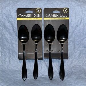 Cambridge Lot of 2 Stainless Steel 2 Packs of Dishwasher Safe Spoons